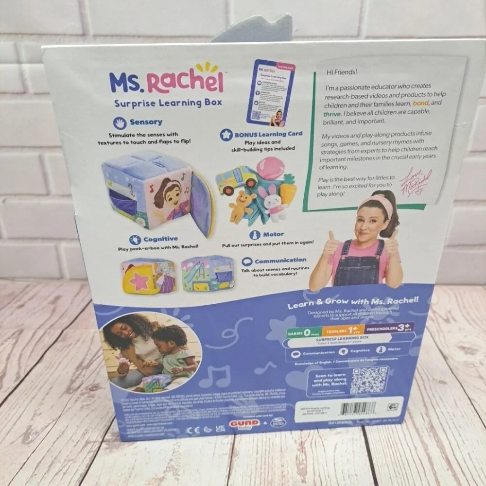 Ms. Rachel Official Surprise Learning Box, Educational Toys‎ w/ Stuffed Animals